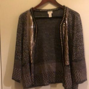 Chico’s black and gold cardigan